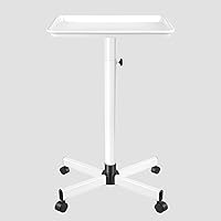 White Salon Tray, Height Adjustable Salon Tray, Salon Tray on Wheels Suitable for a Minimalist Environment, Suitable for Medical Tray, Dental Tray, Salon Tray（White）