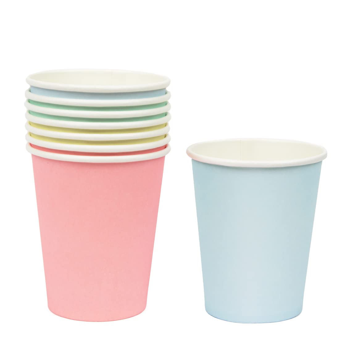 Talking Tables - Pastel Paper Cups - Recyclable Paper Tableware for Birthdays, Office Parties, Baby Showers - 8 Pack