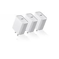 USB-C Wall Charger Block 20w for iPhone iPad iWatch, iPhone Charger Block, iPad Charger Block,Watch Charger Block,iWatch Charger Block, White 3-Pack