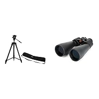 Celestron Ultima Pan Tilt Head Tripod - Excellent Choice for a Spotting Scope, Binocular or Camera (93612) & SkyMaster 25x70 Binocular - Large Aperture Binoculars with 70mm Objective Lens
