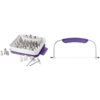 Wilton, 55-Piece Cake Supply Master Decorating Tip Set & Adjustable Cake Leveler for Leveling and Torting, 12 x 6.25-Inch