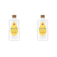 Johnson's Baby Oil, Mineral Oil Enriched with Shea & Cocoa Butter to Prevent Moisture Loss, Hypoallergenic, 20 fl. oz (Pack of 2)