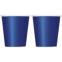 Unique Solid Paper Cups, 9oz, Navy Blue (Pack of 2)