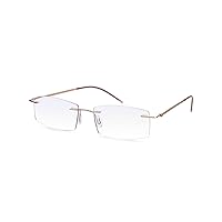 TERAISE Rimless Reading Glasses for Men Women, Lightweight Metal Clear Readers, Fashion Blue Light Blocking Computer Glasses