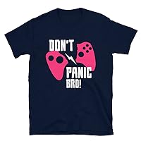 Funny Gaming Shirts for Men Unisex T-Shirt Don't Panic bro! Navy