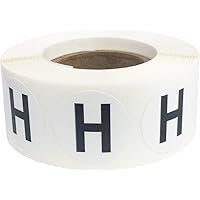 Letter H Inventory Labels .75 Inch Round Circle Dots 500 Adhesive Stickers