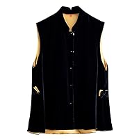 Silk Velvet Waistcoat for Women's Bow Decoration Vest 45