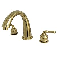 KS2362 Naples Roman Tub Filler with High Rise Spout, Polished Brass 8-Inch Adjustable Center