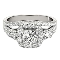 3 CT Princess Cut Lab Created Moissanite Halo Engagement Ring Solid 14K White Gold/925 Sterling Silver - A Timeless Symbol of Love and Commitment