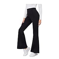 Women’s Pants Flare Leggings Casual Work Office Pants High Waist with Wide Leg Stretch Business Trousers