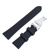 20mm 22mm watchband Black Waterproof Soft Silicone Rubber Wrist Watch Band Silver Gold Clasp buckle For Tudor strap tools Logo