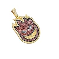 2.20 CT Round Cut Multi Gemstone and Diamond Fancy Face Head Charm Pendant 14K Yellow Gold Over Sterling Silver for Festival Day