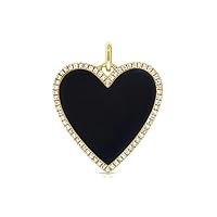 Beautiful Heart Black Onyx Diamond Silver Charm Pendant,Designer Heart Diamond Silver Black Onyx Charm,Handmade Pendant Jewelry,Gift