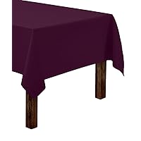 Gee Di Moda Rectangle Tablecloth - 60 x 84 Inch Eggplant Table Cloth for 5 Foot Rectangle Table - Heavy Duty Washable Fabric - for 5 Ft Buffet Table, Holiday Party, Dinner, Wedding & Baby Shower