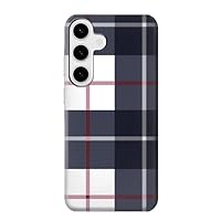 jjphonecase R3452 Plaid Fabric Pattern Case Cover for Samsung Galaxy S24 Plus
