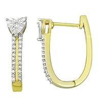 925 Sterling Silver Diamond Hoop/Huggie Earrings for Women/Girls/Adults/Wife