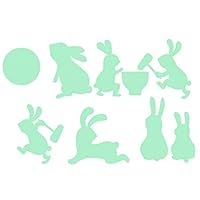 plplaaoo Wall Decor Living Room,Wall Decals,Wall Decor Living Room,Moon Rabbit Luminous Wall Sticker Decal Wall Sticker for Girls Bedroom Home Art Decoration, Glow in The Dark Stars Wall Stickers