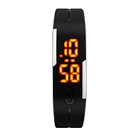 FeiWen Minimalist Sports Watches for Men Women LED Digital Display Date Outdoor Running Wristwatch Plastic Case with Rubber Band