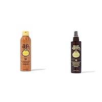 Sun Bum Original SPF 50 Sunscreen Spray + SPF 15 Tanning Oil Bundle | Reef-Safe Sun Protection