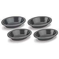 Cuisinart 4 Piece Oval Pie Dish Set Mini-Metal-Bakeware, Steel Alloy