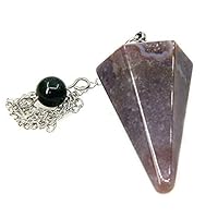 Natural Gemstones 12 Facet Crystal Hexagonal Pointed Reiki Chakra Pendant Pendulum