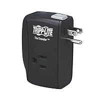 Tripp Lite 2 Outlet Portable Surge Protector Power Strip, Direct Plug In, Tel/Modem Protection, Lifetime Warranty & $50,000 INSURANCE (TRAVELER)