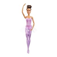 Barbie Ballerina Doll with Tutu and Sculpted Toe Shoes, Brunette