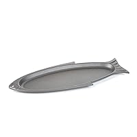76376 Fish Cast Iron Grill and Serving Pan Black, 18.9 x 7.28 x 0.98 inches