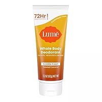LUME Invisible Cream Tube Deodorant – Whole Body Deodorant for Arm, pits and Private - Aluminum-Free, Baking Soda Free, Hypoallergenic, Safe For Sensitive Skin – 2.2oz (Peony Rose)