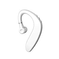 White Bluetooth Earpiece Wireless Handsfree Headset V5.2with Built-in Mic for Driving/Business/Office for Cell Phone Calls with Clear,Single Earset