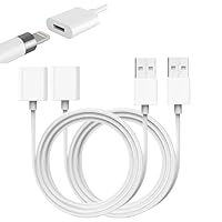 Charger Adapter Compatible with Apple Pencil 1st Generation, 2 Pack (1FT/30CM) USB A Male to Lightning Female,iPencil 1 Accessories for i Pad Pen First Gen Charging Cable White
