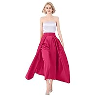 VeraQueen Women's Two Piece Jumpsuits Prom Dresses Satin Off Soulder Evening Gowns with Detachable Skirt