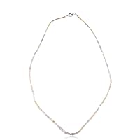 15.00-16.00 Cts Graduated Square Shaped Bead Natural White Diamond Strand Necklace in 14K White Gold