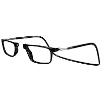 Clic XL Magnetic Reading Glasses (Wide Frame), Computer Readers, Replaceable Lenses, Executive XL, (XL-XXL, Black, 2.00 Magnification)