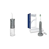 Waterpik Cordless Slide Professional Water Flosser, Portable Collapsible for Travel and Storage & Sensonic Sonic Electric Toothbrush, Rechargeable Toothbrush for Adults with 3 Modes