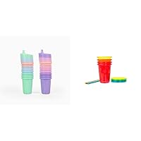 The First Years Take & Toss Sippy Cups - Spill Proof Toddler Cups Value Party Pack & Take & Toss Toddler Straw Cups - Spill Proof