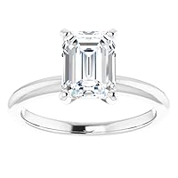 P3 POMPEII3 Platinum 2.03Ct Certified Emerald Diamond Engagement Ring Lab Grown - Size 7.5