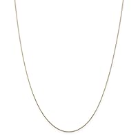 JewelryWeb 14k Gold .8mm Sparkle Cut Round Open Link Cable Chain Necklace - Length Options: 14 16 18 20 22 24 26 30