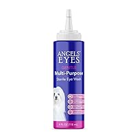 ANGELS' EYES Multi-Purpose Sterile Eye Wash 4 oz | Eye Cleaner and Rinse, Tear Stain Reducer| for Allergies, Debris, Mucus, Irritation and Weepy Eyes | for All Dogs | with Boric Acid