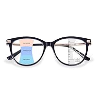 OPTOFENDY Progressive Multifocal Reading Glasses for Women Men, Metal Blue Light Computer Readers Anti Glare/Eyestrain