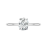 1 CT Elongated Cushion Cut Colorless Moissanite Anniversary Rings for Women, Solitaire Handmade Moissanite Diamond Bridal Wedding Ring, Engagement Propose Gift Her