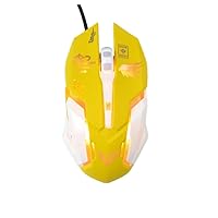 Gaming Mouse,7 Colors Backlit Optical Game Mice Ergonomic USB Wired with 2400 DPI and 6 Buttons 4 Shooting for Computer/Win/Mac/Linux/Andriod/iOS. (Yellow)