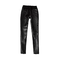 England Style Real Sheep Leather Full Length Pants Spring Female High Waist Thin Pencil Leather Pants