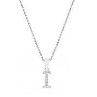 Necklace in 18 Carat White Gold with Letter in Stampatello - I