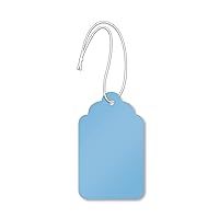 SmartSign Blue Merchandise Tags with Pre-Strung Loop Strings - Pack of 1000 Marking Tags, Size-8, 12pt Thick Blank Tags, 2.875