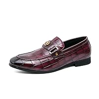 Mens Penny Loafers Croc Leather Business Dress Slip on Loafer Shoes for Men Suitable for Daily, Business & Wedding Wear
