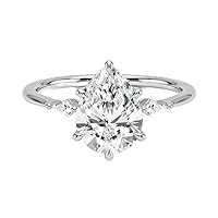 Kiara Gems 2.50 TCW Pear Infinity Accent Engagement Ring Wedding Eternity Band Vintage Solitaire Silver Jewelry Halo-Setting Anniversary Praise Vintage Ring Gift Her