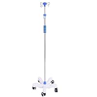 NaoSIn-Ni IV Poles Stand 5 Wheel Casters 4 Hook Foldable Portable IV Drip Stand Stainless Steel Vein Infusion Support Height Adjustable