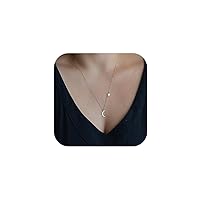 Jovono Boho Necklaces Crescent Moon Pendant Necklace Chain Star Necklace Chain Jewelry for Women and Girls