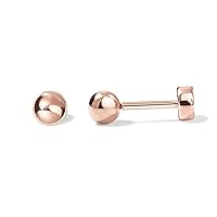 PAVOI 14K Gold Plated Solid 925 Sterling Silver Post Ball Stud Flat Back Earrings for Women | Cartilage Earring | Helix Piercing Jewelry | Small Stud Earrings for Women | Gold Ball Stud Earrings